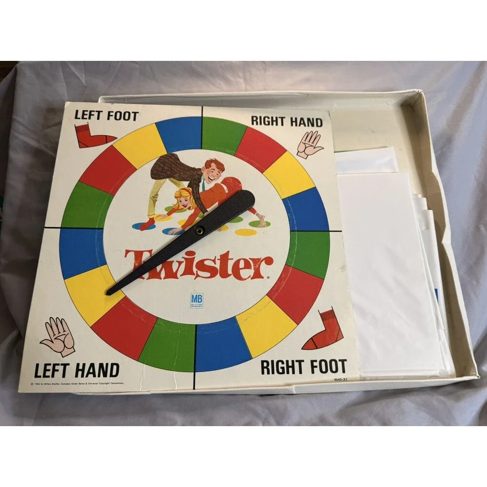 Vintage 1966 Milton Bradley Board Game Twister #4645 Missing Box. Rules Copied